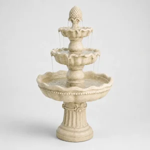 Hand-Carved Makrana Marble Water Fountain
