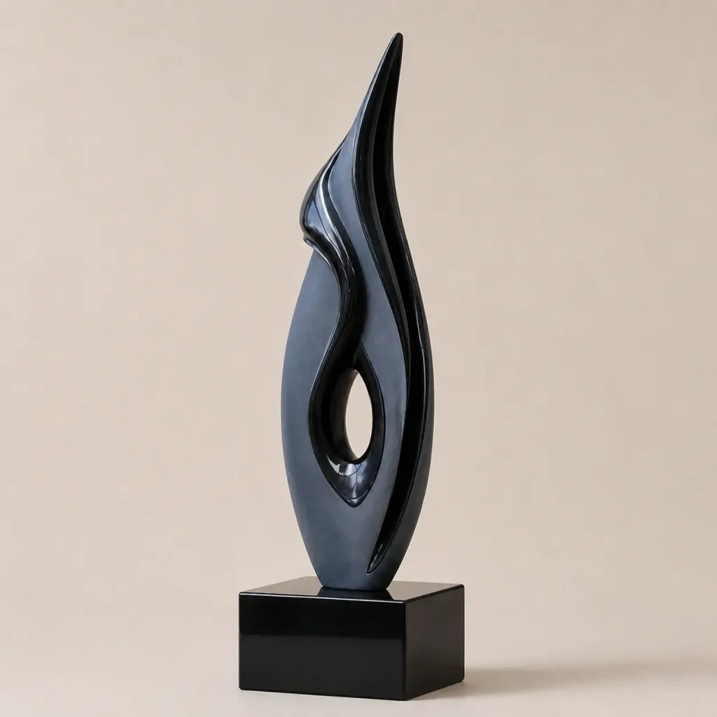 Makrana Black Marble Abstract Sculpture for Modern Decor
