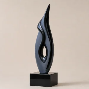 Makrana Black Marble Abstract Sculpture for Modern Decor