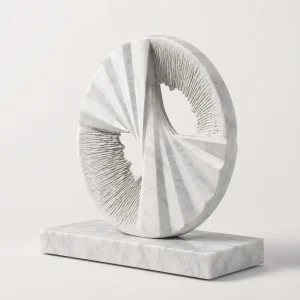 Hand Carved Makrana Marble Abstract Sculpture for Luxury Interiors thumbnail