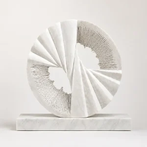 Hand Carved Makrana Marble Abstract Sculpture for Luxury Interiors thumbnail