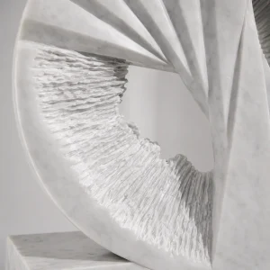 Hand Carved Makrana Marble Abstract Sculpture for Luxury Interiors thumbnail