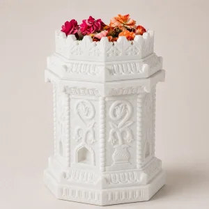Makrana Marble Tulsi Pot for Home, Temple & Garden thumbnail