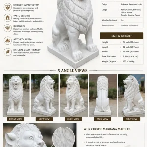 Makrana Marble Lion Statue thumbnail