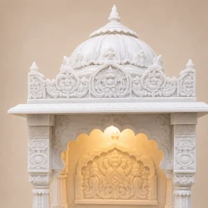 Hand Carved Makrana Marble Home Temple for Pooja Room thumbnail