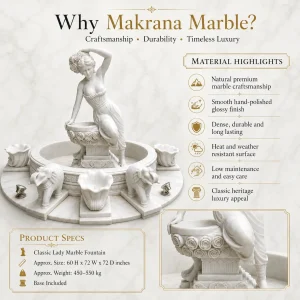 Classic Lady Makrana Marble Fountain for Garden & Farmhouse thumbnail