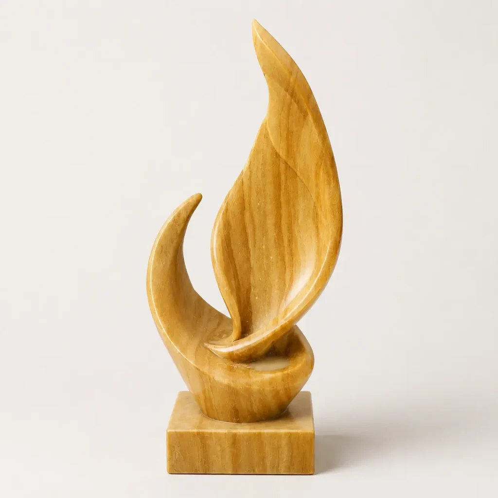 Hand Polished Makrana Marble Abstract Sculpture for Luxury Decor