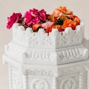 Makrana Marble Tulsi Pot for Home, Temple & Garden thumbnail