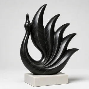 Elegant Makrana Marble Swan Sculpture for Premium Spaces
