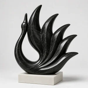Elegant Makrana Marble Swan Sculpture for Premium Spaces thumbnail