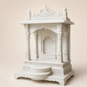 Luxury White Makrana Marble Mandir for Home thumbnail