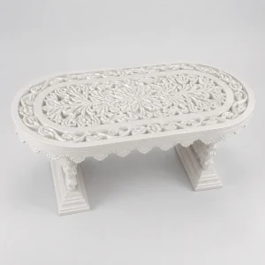 White Makrana Marble Hand-Carved Coffee Table thumbnail