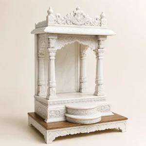 Luxury White Makrana Marble Mandir for Home thumbnail