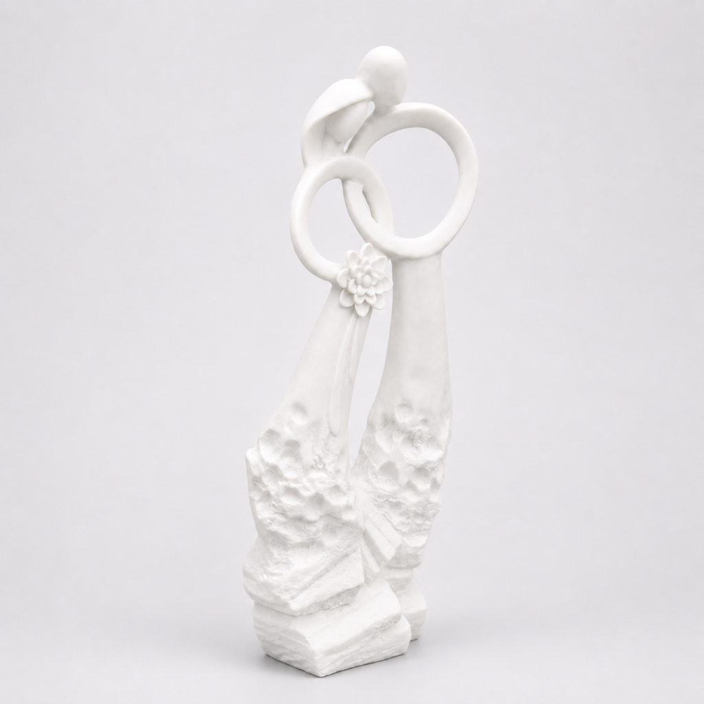 Hand Carved Makrana Marble Couple Statue for Home Decor & Gifts