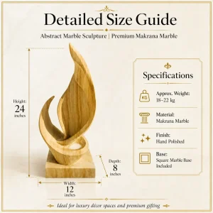 Hand Polished Makrana Marble Abstract Sculpture for Luxury Decor thumbnail