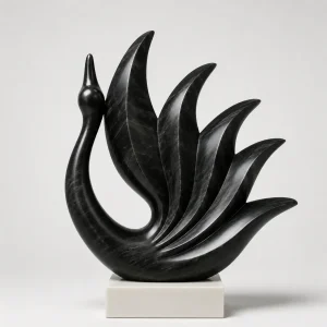Elegant Makrana Marble Swan Sculpture for Premium Spaces thumbnail