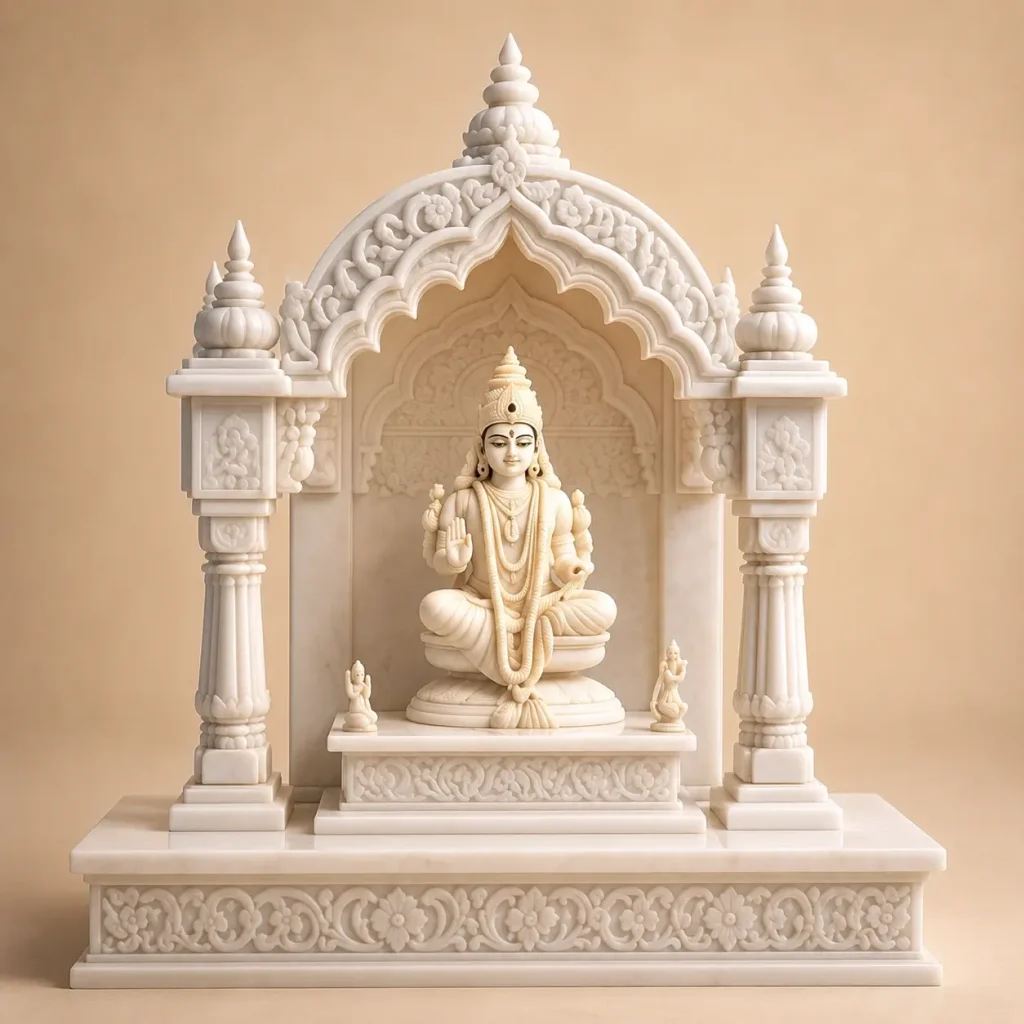 24 Inch Hand Carved Makrana Marble Home Temple