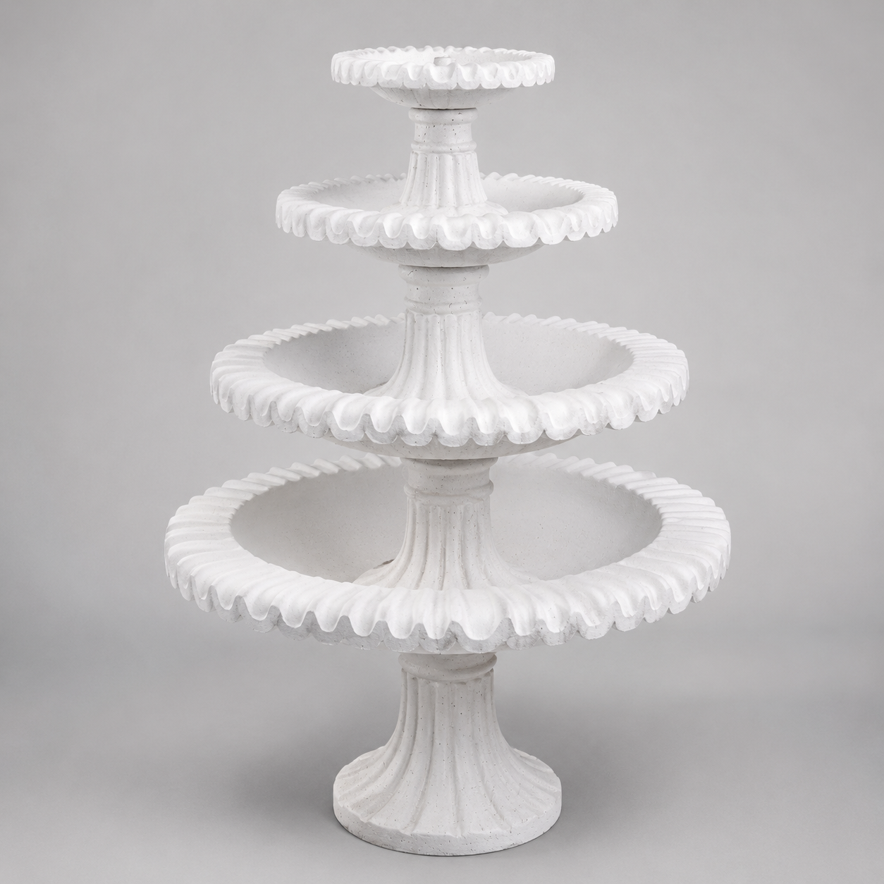 White Marble Three Tier Outdoor Fountain, design view 8