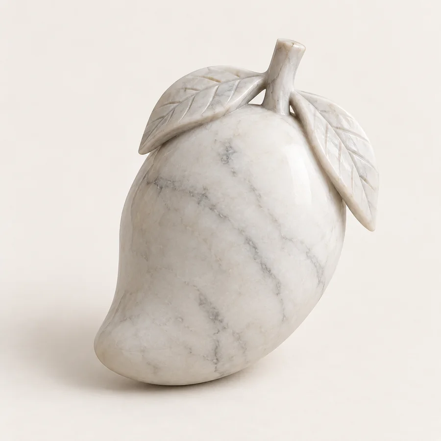 Carved Marble Mango Display Object