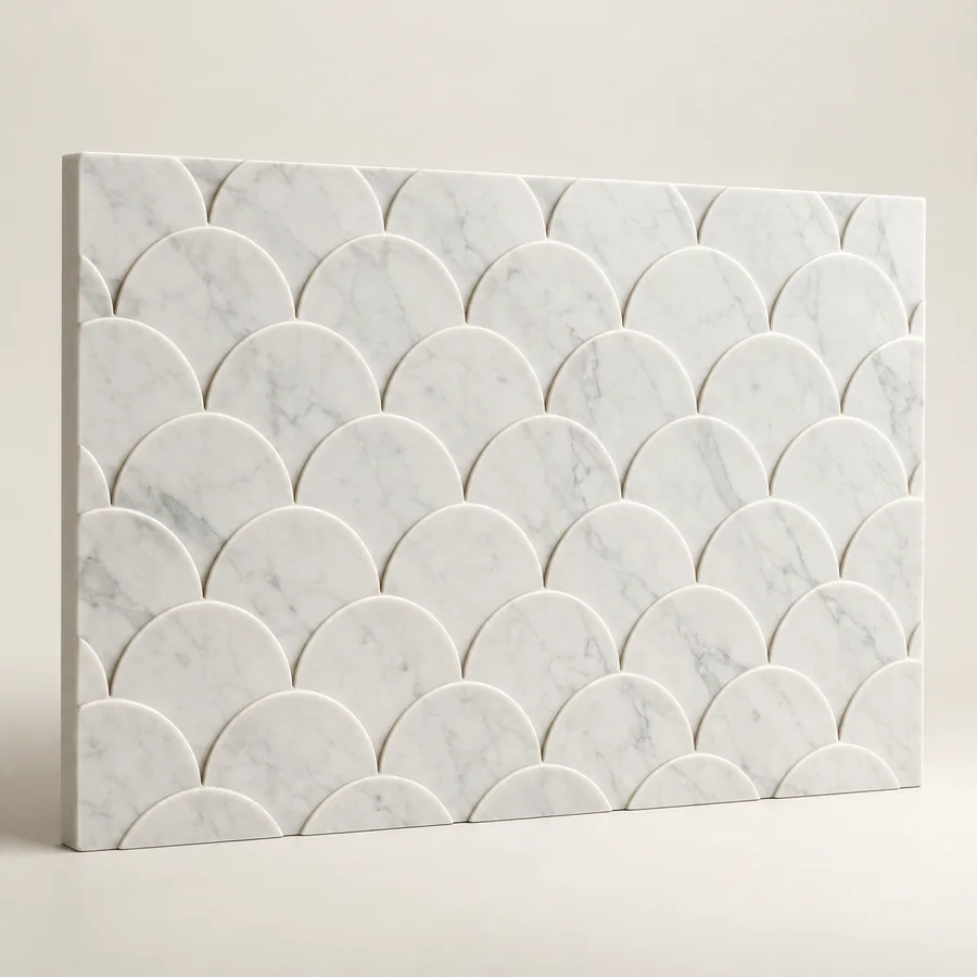 Fish Scale Marble Wall Panel