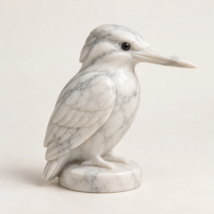 Kingfisher Marble Bird Figurine