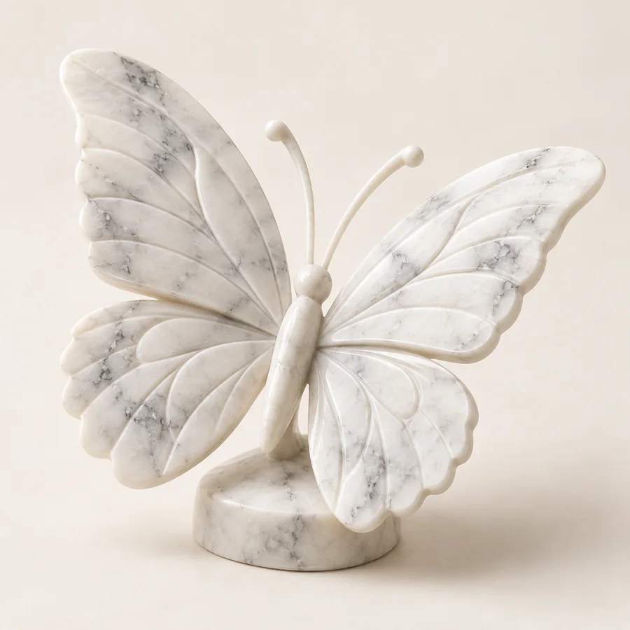 Marble Butterfly Display Figurine