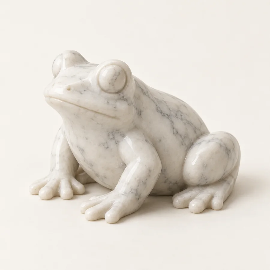 Marble Frog Shelf Figurine