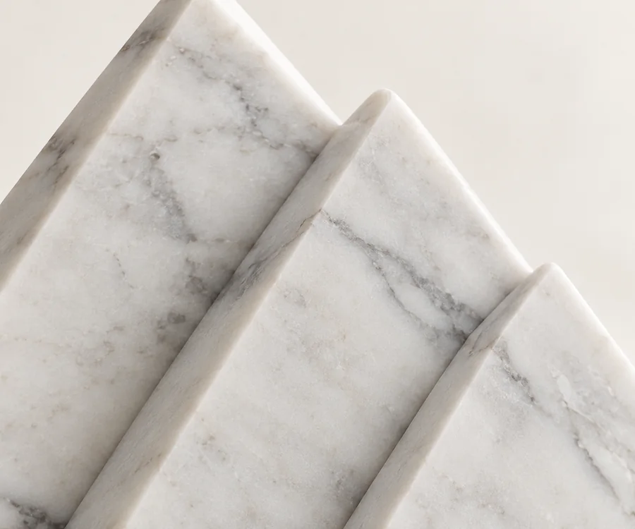 Marble Layered Mountain Object — close view of the stepped overlap of mountain shapes