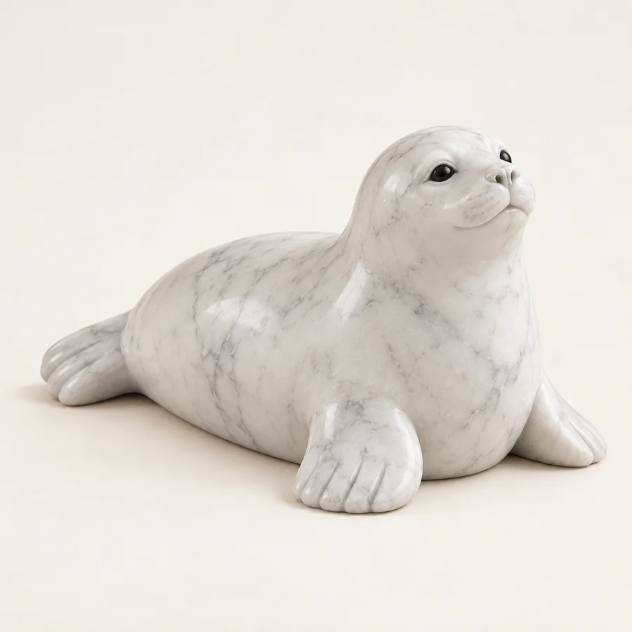 Marble Seal Figurine