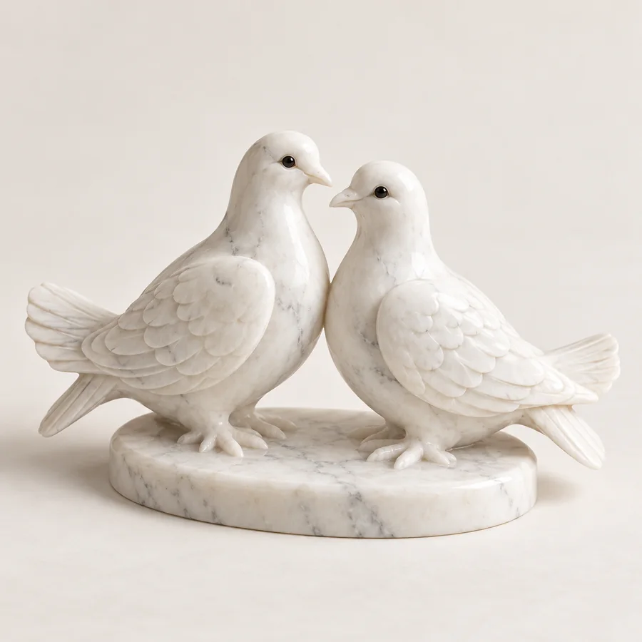 Pair Of Doves Marble Figurine