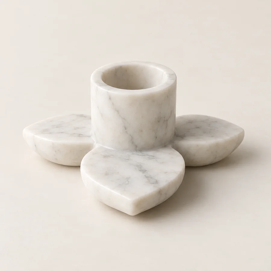 Petal Foot Marble Candle Stand