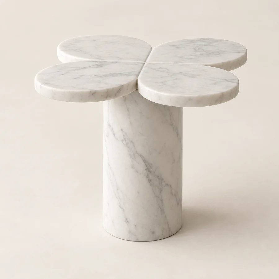 Petal Top Marble Side Table