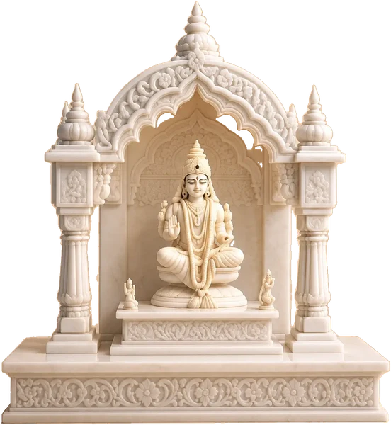 24 Inch Hand Carved Makrana Marble Home Temple