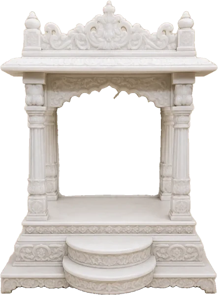 White Makrana Marble Pooja Mandir for Home