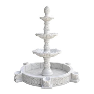 Shell Buttress Three-Tier Marble Fountain