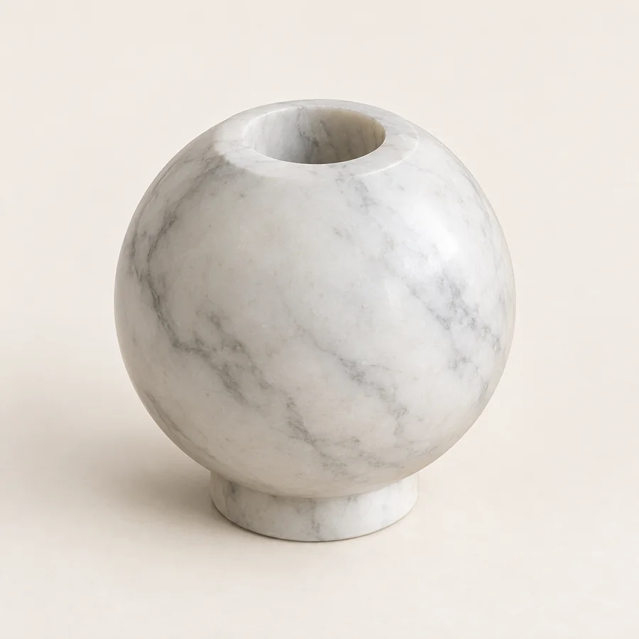 Sphere Top Marble Candle Holder