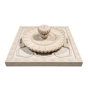 Square Lotus Relief Marble Fountain