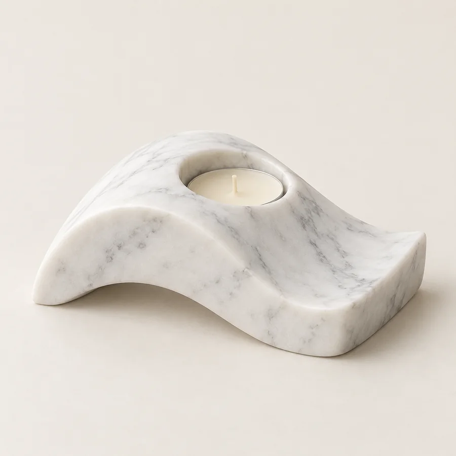 Wave Crest Marble Tealight Holder